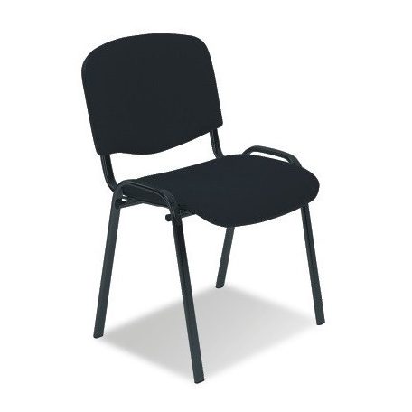 T - ISO fekete vázas rakásolható szék - szövet kárpittal