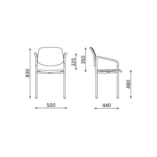 Styl karfás rakásolható szék - fekete színben